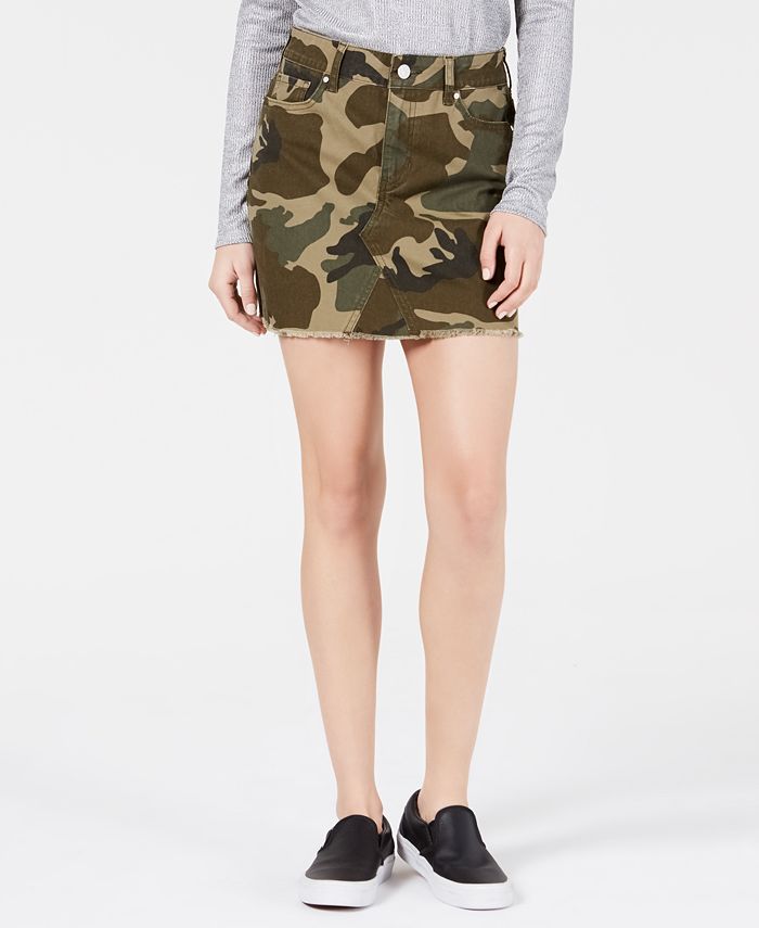 Kendall + Kylie Cotton Camo-Print Skirt - Macy's