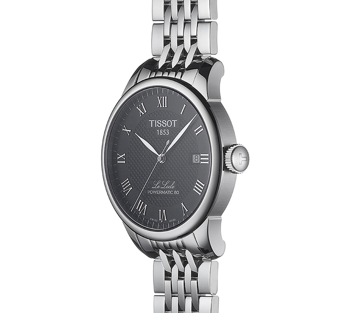 Tissot Men's Swiss T-classic Le Locle Powermatic 80 Gray Stainless Steel Bracelet Watch 39.3mm In No Color