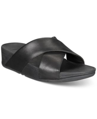 FitFlop Lulu Cross Slide Sandals - Macy's