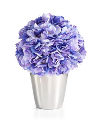Martha Stewart Collection - Spring Blue Hydrangea Artificial Potted Floral Arrangement