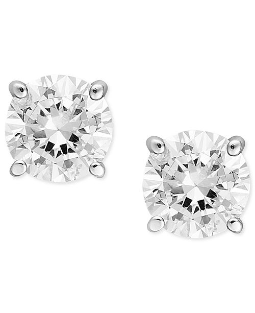 Macy S Diamond Stud Earrings 1 2 Ct T W In 14k White Gold