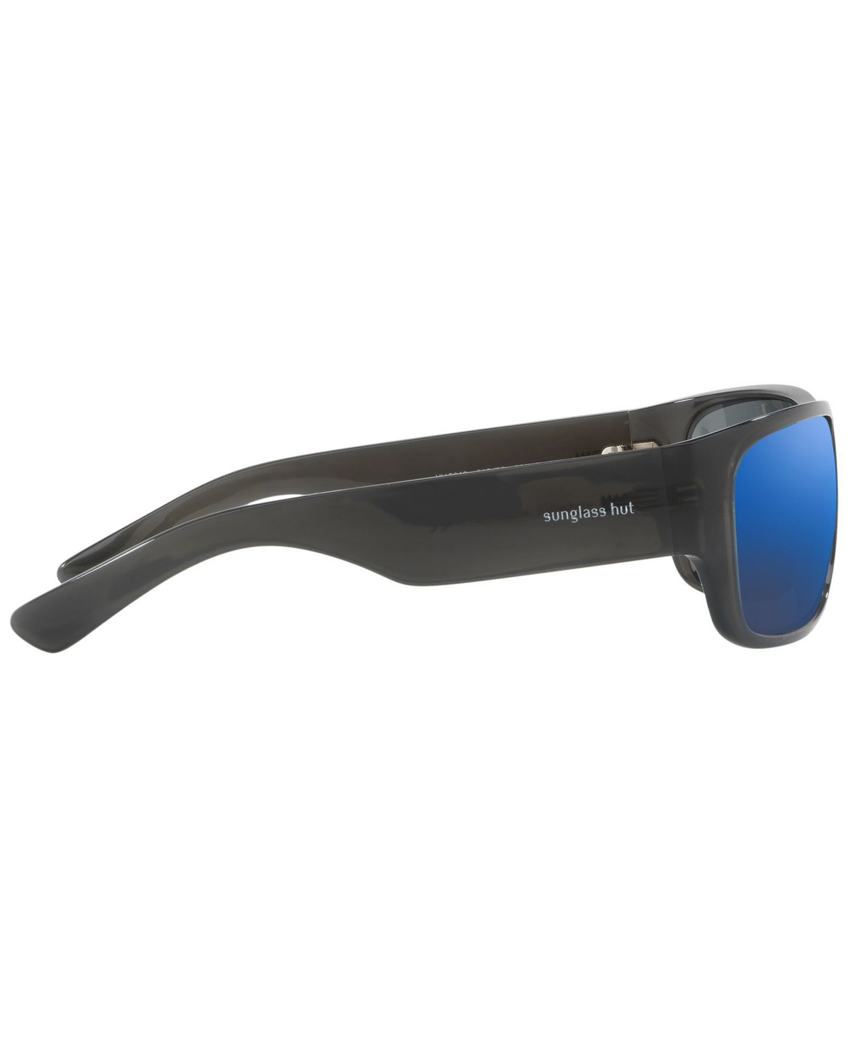 Shop Sunglass Hut Collection Sunglasses, Hu2013 63 In Dark Grey,blue Mirror Blue
