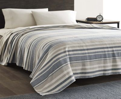 11918168 Eddie Bauer Herringbone Stripe Blue Blanket Beddin sku 11918168