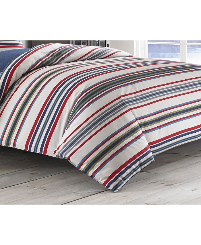 Eddie Bauer Brewster Stripe Navy King Duvet Cover Set Macy's