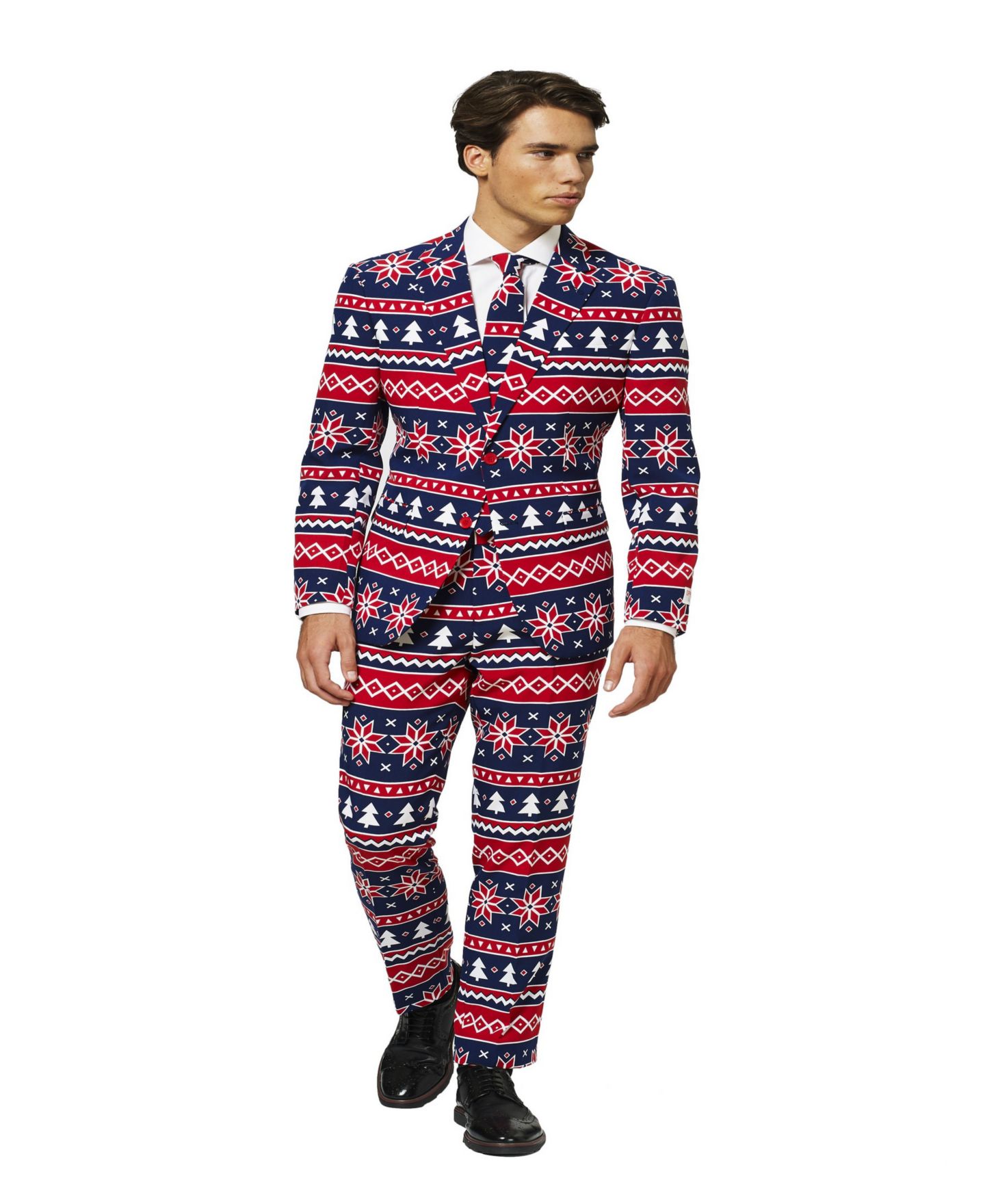 Мужской пиджак OppoSuits Christmas Suit X- Mas Pine Tree Outfit Slim Fit Blazer, цвет: Тёмный синий — фото 1