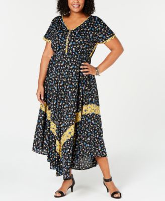 macys plus size yellow dresses
