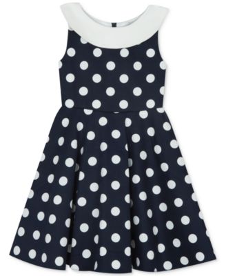 Rare Editions - Little Girls Polka Dot Sailor Dress