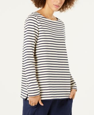 Eileen Fisher - Organic Cotton Striped Boat-Neck Top, Regular & Petite