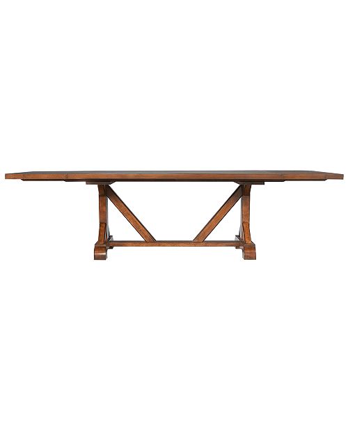 Furniture Mandara Expandable Dining Trestle Table with Hidden Storage