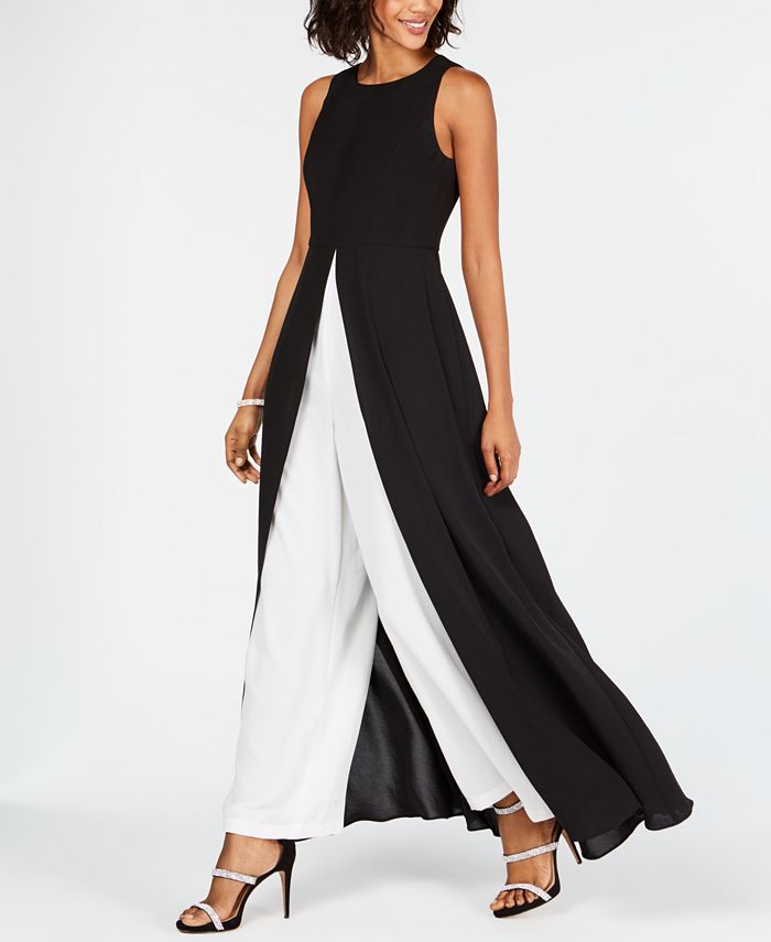Uskyld høj overgive Adrianna Papell Colorblocked Overlay Jumpsuit - Macy's