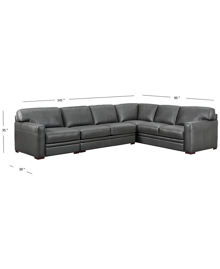 Furniture CLOSEOUT! Avenell 3Pc. Leather Sleeper Sectional Sofa with