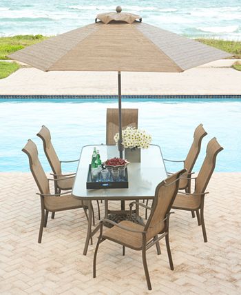 Agio - Oasis Outdoor 7 Piece Set: 84" x 42" Dining Table, 4 Dining Chairs and 2 Swivel Chairs