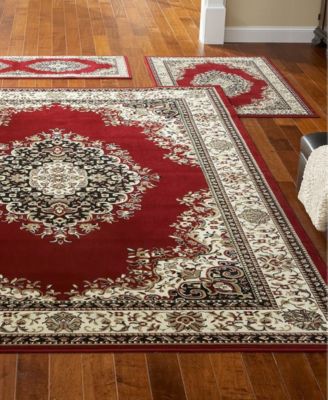 KM Home Kenneth Mink Area Rug Set, Roma Collection 3 Piece Set Kerman ...