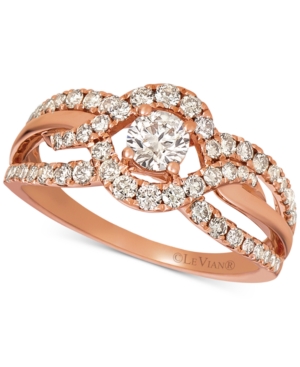 image of Le Vian Nude Diamonds Openwork Ring (9/10 ct. t.w.) in 14k Rose Gold