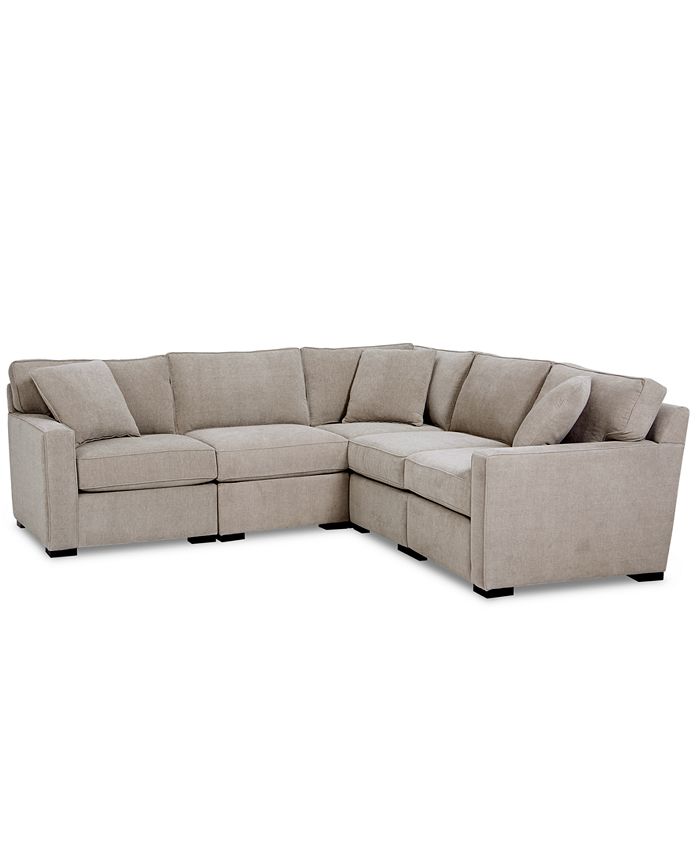 Furniture Radley Fabric 5Pc. Sectional Sofa with Corner Piece, Created