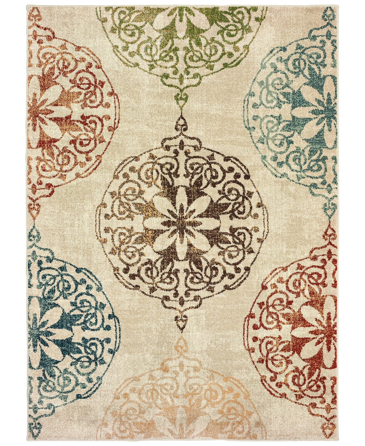 Closeout! Oriental Weavers Dawson 8522 6'7in x 9'6in Area Rug - Ivory/Multi
