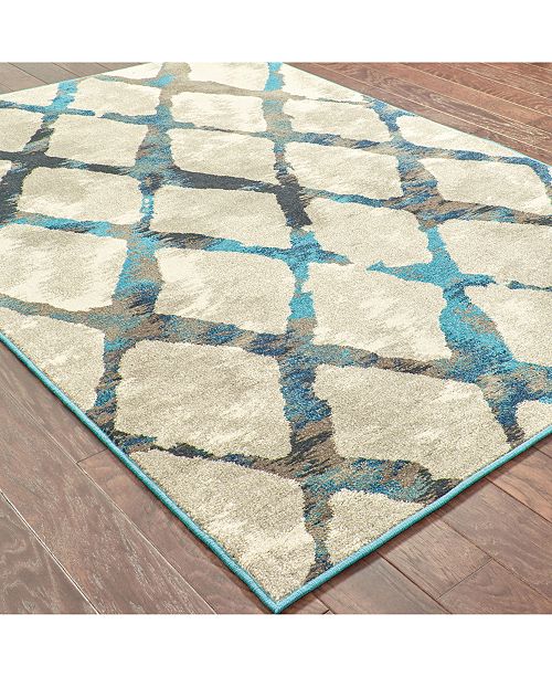 Oriental Weavers Highlands 6613A Gray/Blue 2'3" x 7'6" Runner Area Rug