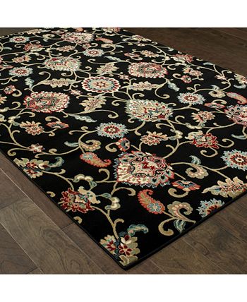 Oriental Weavers - Kashan 9946K Black/Multi 2'3" x 7'6" Runner Area Rug