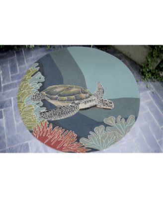 Liora Manne' - Ravella 2257 Akumal Blue 8' Indoor/Outdoor Round Area Rug