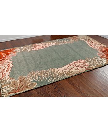 Liora Manne' - Riviera 7638 Reef Border 4'10" x 7'6" Indoor/Outdoor Area Rug