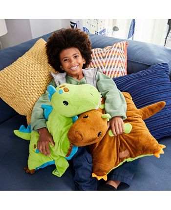 Pillow Pets Colorful Green Dinosaur Stuffed Animal Plush Toy 