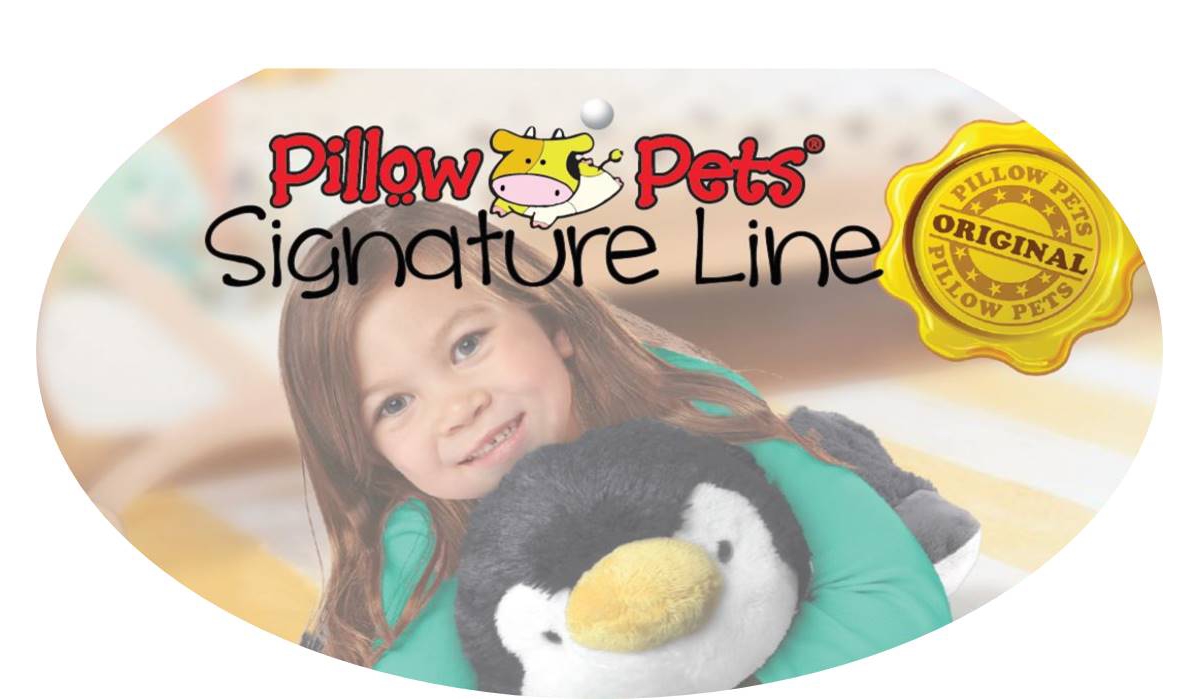 Pillow Pets Signature Playful Penguin Stuffed Animal Plush Toy In Open White