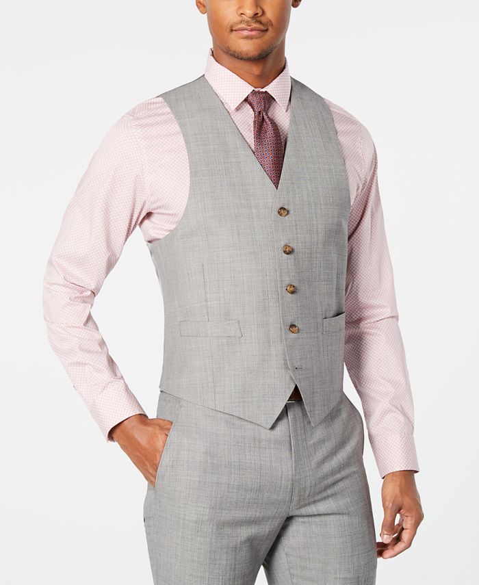 Lauren Ralph Lauren Men's ClassicFit UltraFlex Stretch Light Gray Stepweave Suit Vest Macy's
