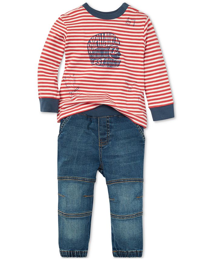 Polo Ralph Lauren Baby Boys Striped T Shirt Jeans Set Macy s