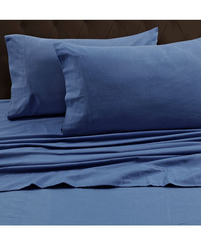 Tribeca Living Flannel Queen Flat Sheet Macy's