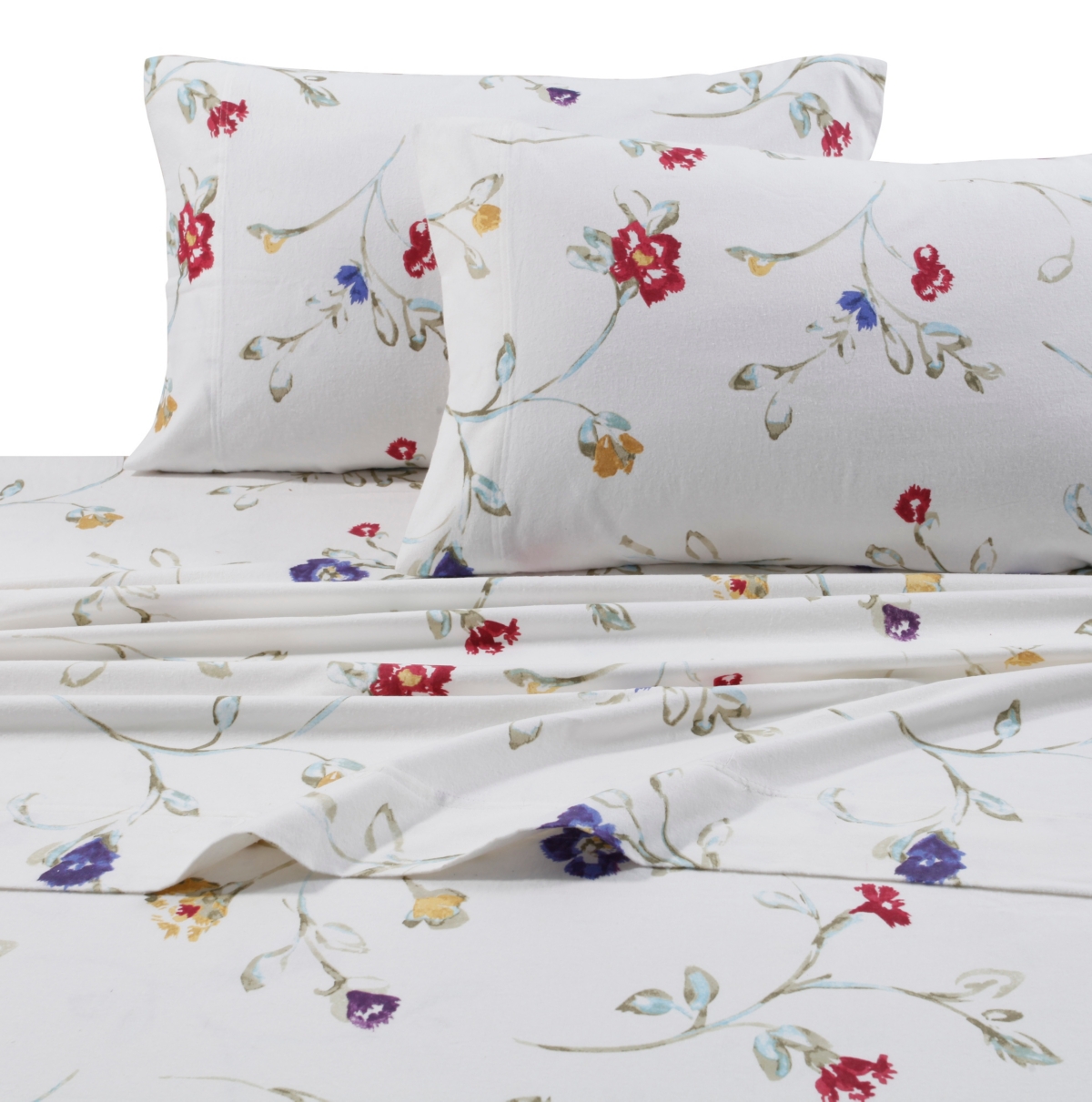 Tribeca Living Floral Garden Extra Deep Pocket Flannel Sheet Set