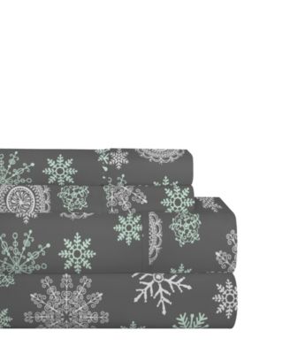 Celeste Home Luxury Weight Printed Cotton Flannel Sheet Set, Queen