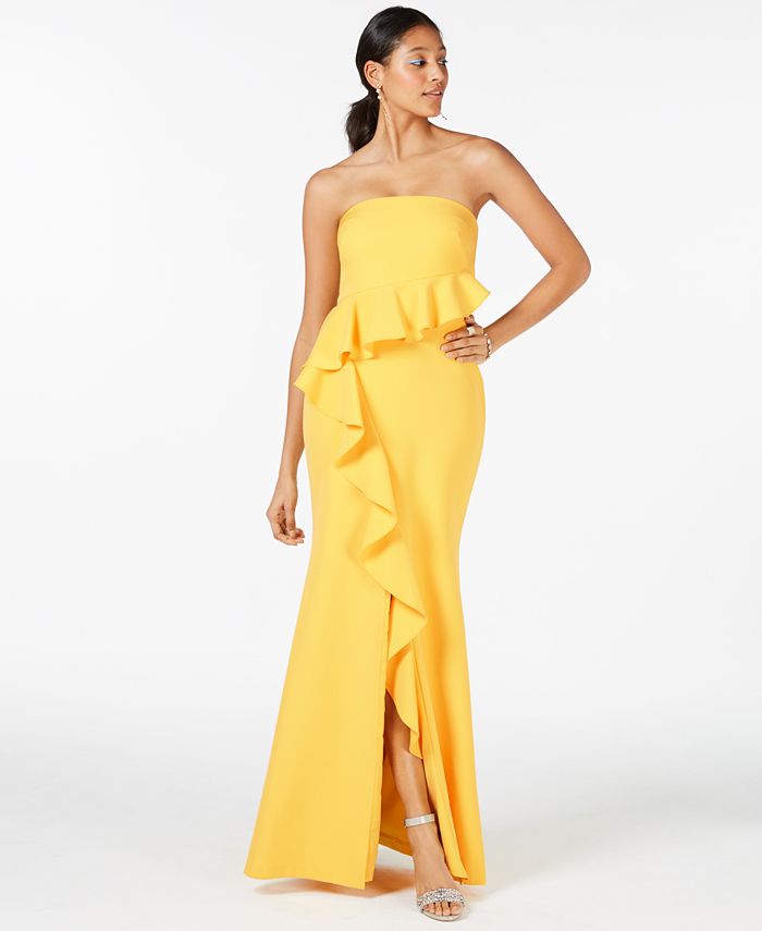Vince Camuto Strapless Jacquard Gown - Macy's