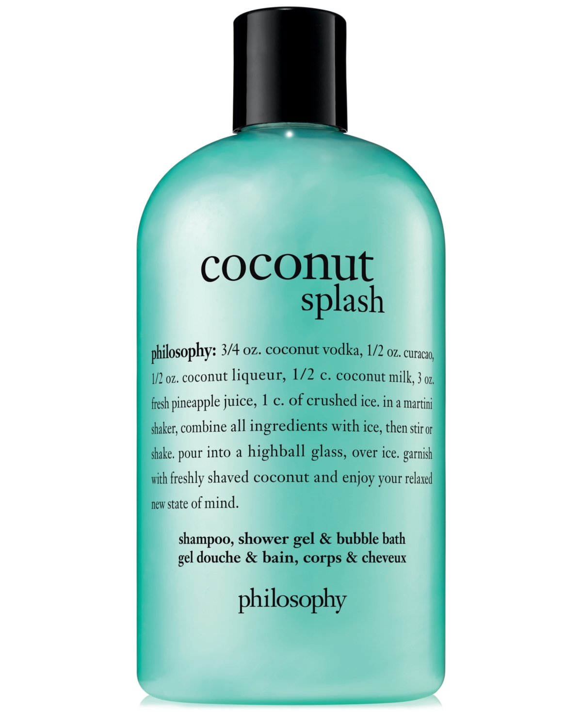 coconut splash 3-in-1 shampoo, shower gel and bubble bath, 16-oz.
