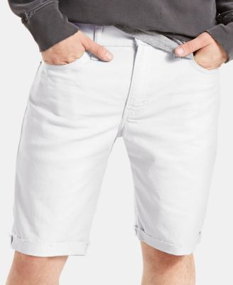 men's white jean shorts