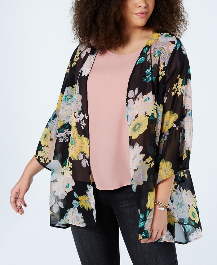 Macys plus size top kimono