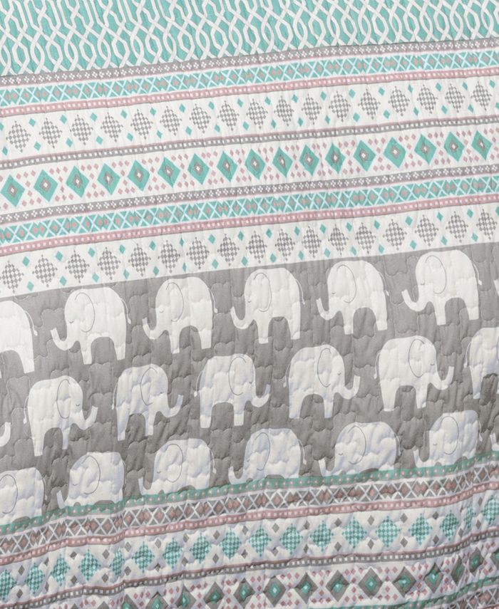 Lush Décor - Elephant Stripe 5-Pc. Quilt Sets