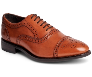 Shop Anthony Veer Men's Ford Quarter Brogue Oxford Rubber Sole Lace-up Dress Shoe In Walnut