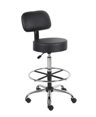 Caressoft Medical/Drafting Stool W/ Back Cushion