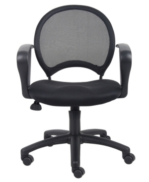Boss Office Products Mesh Chair With Adjustable Arms In Black