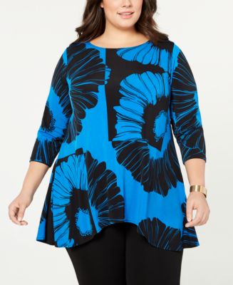 Alfani Plus Printed High-Low Tunic, Created for Macy's & Reviews - Tops ...
