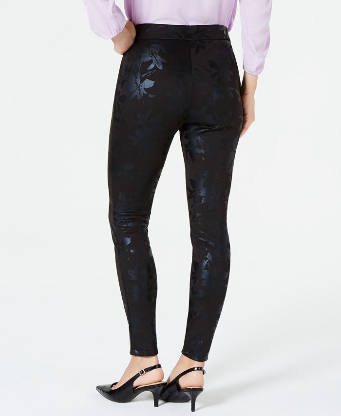 JM Collection Metallic Floral Leggings, Created for Macy's & Reviews ...