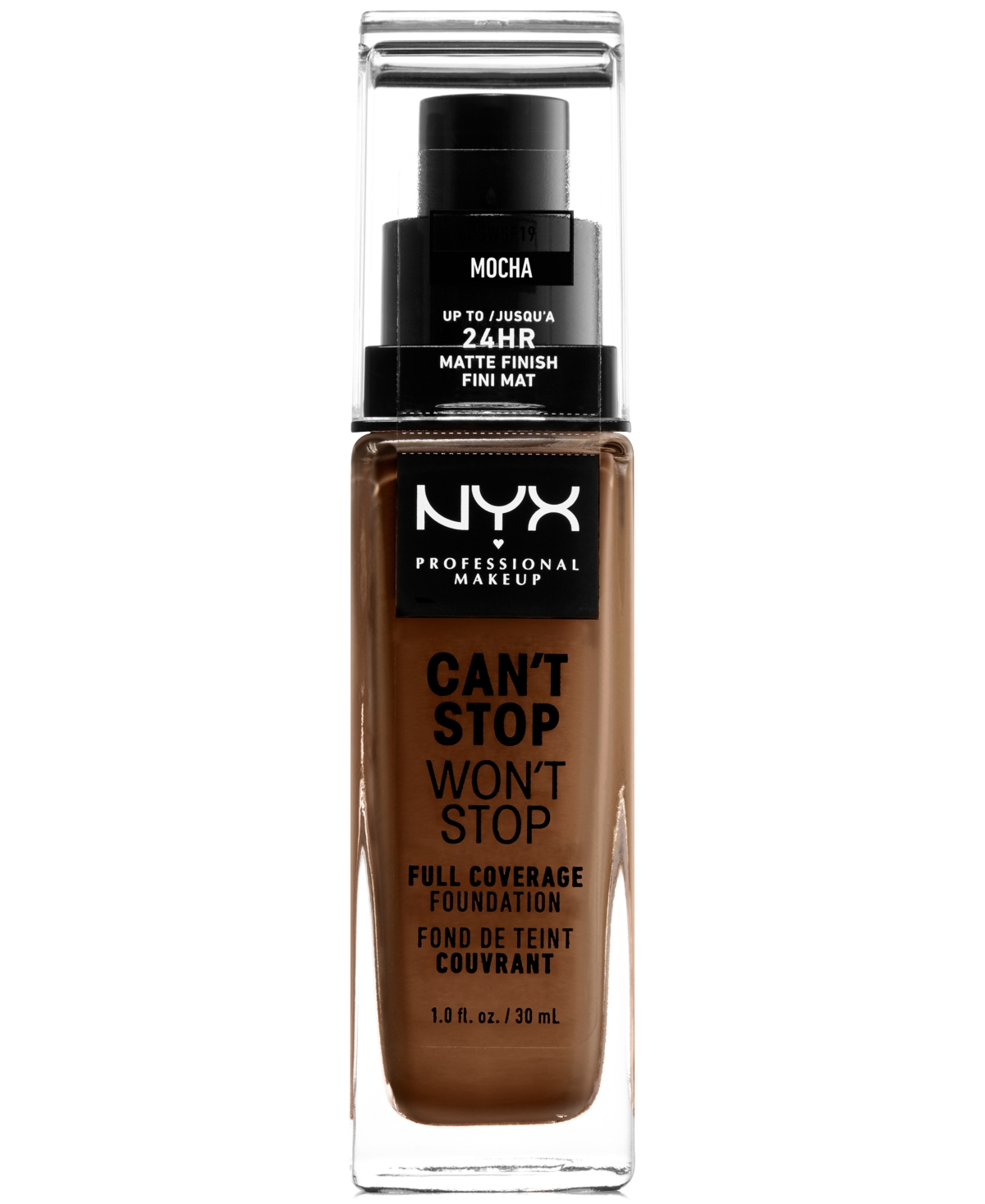 Nyx Professional Makeup Can't Stop Won't Stop Full Coverage Foundation, 1-oz. In Mocha (deep Mocha,olive Undertone)