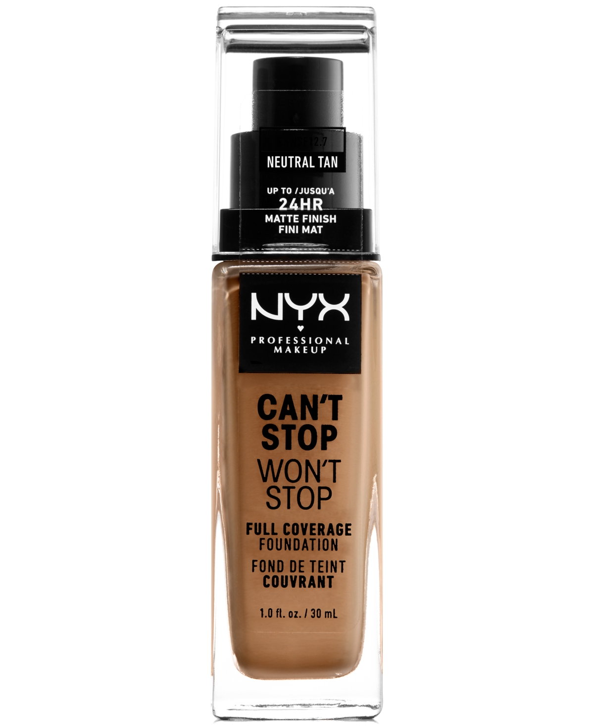 Nyx Professional Makeup Can't Stop Won't Stop Full Coverage Foundation, 1-oz. In . Neutral Tan (medium Light,neutral Unde