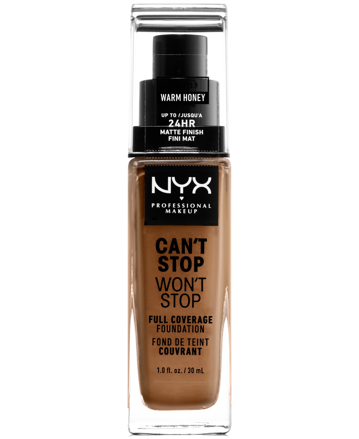 Nyx Professional Makeup Can't Stop Won't Stop Full Coverage Foundation, 1-oz. In . Warm Honey (medium Tan,caramel Underto