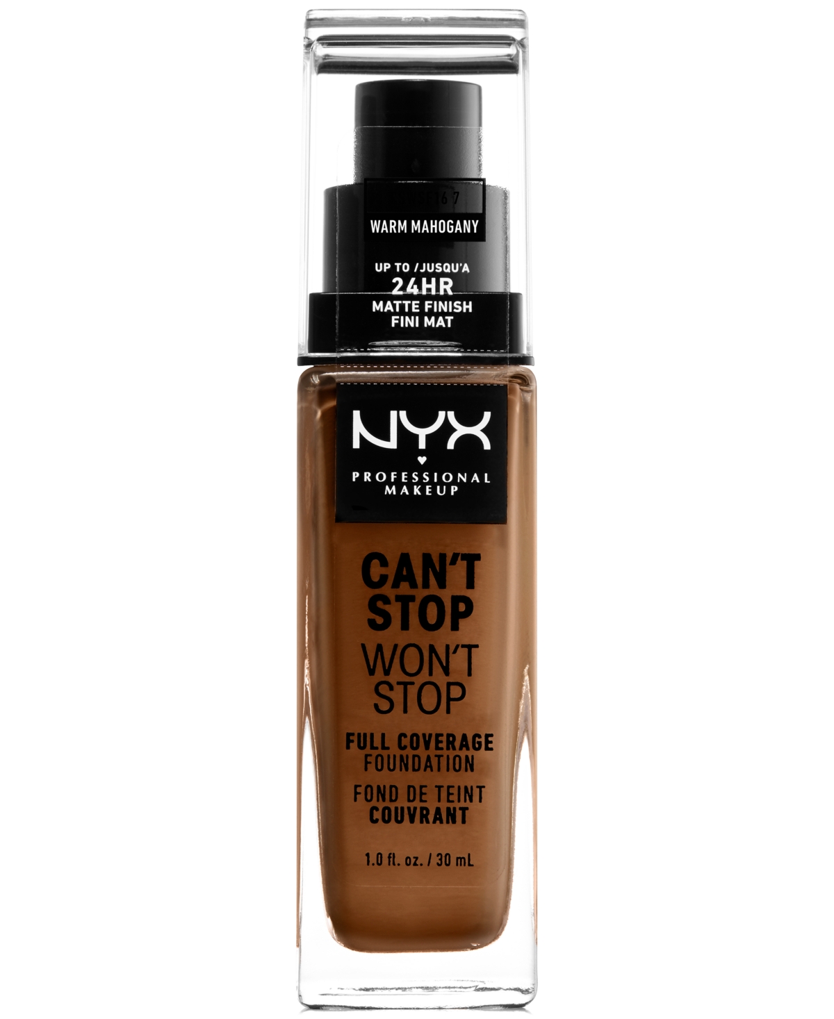 Shop Nyx Professional Makeup Can't Stop Won't Stop Full Coverage Foundation, 1-oz. In . Warm Mahogany (medium Deep,golden Warm