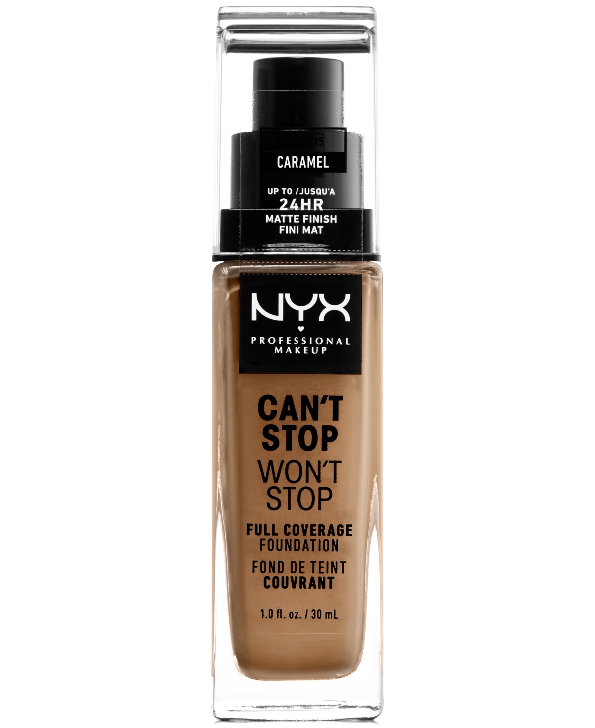 Nyx Professional Makeup Can't Stop Won't Stop Full Coverage Foundation, 1-oz. In Caramel (caramel Beige,olive Undertone)