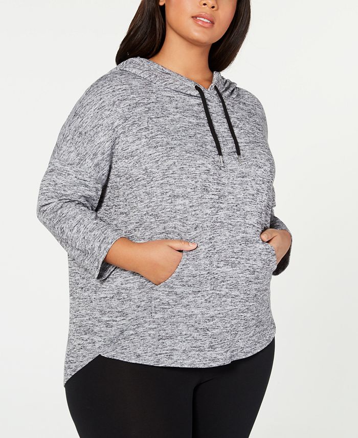 Calvin Klein Plus Size 3/4-Sleeve Hoodie - Macy's