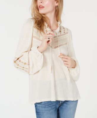 Lucky Brand - Embroidered Peasant Top
