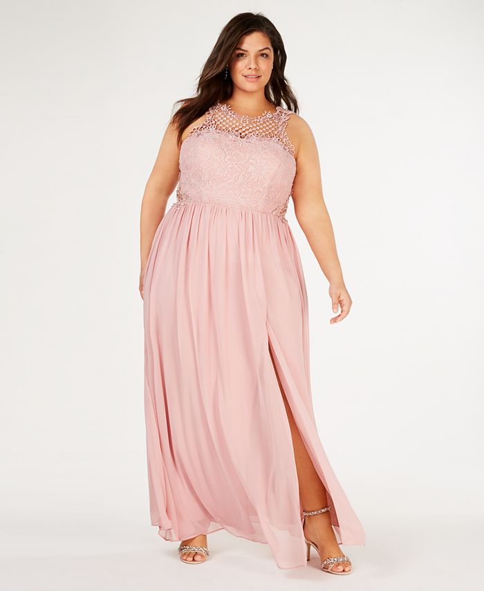 City Studios Trendy Plus Size Embellished Illusion Tulip Gown & Reviews ...