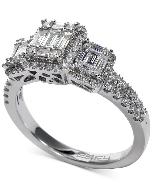 EFFY Collection EFFY® Bridal Diamond Baguette Cluster Engagement Ring